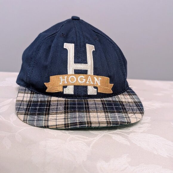 VTG Ben Hogan Blue Plaid Golf Hat Cap Adjustable Leather Strap USA Retro - Picture 1 of 7